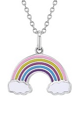 nice enamel rainbow silver baby necklace  